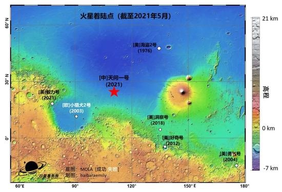 成了天问一号完成中国首次火星着陆